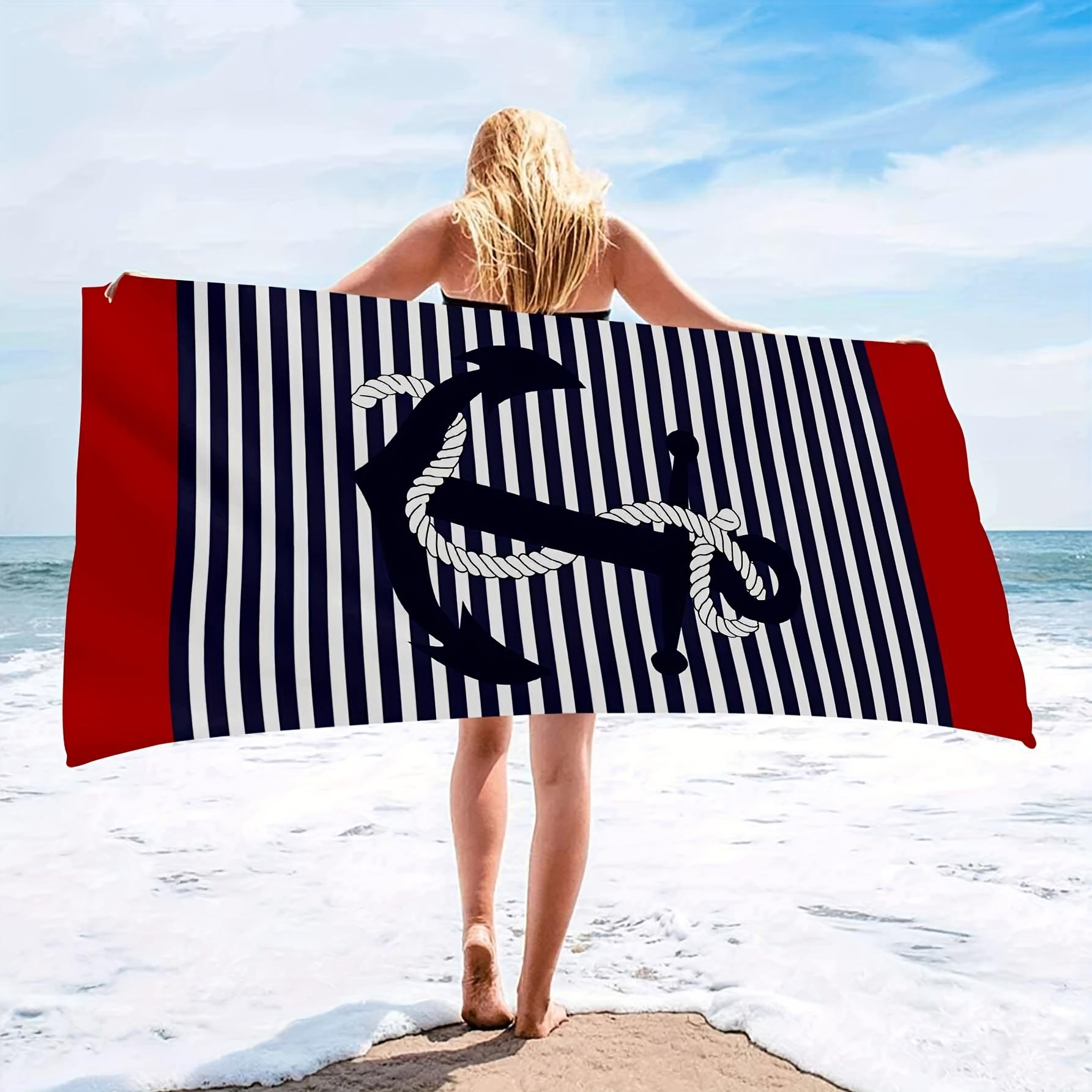 

Women Microfiber Beach Towel, Stripe Print Fast Drying Lightweight Absorbent Soft Summer Swimming Travel Pool Gift W40*H60(CM)