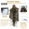 Zvukem aktivovaná děsivá dekorace Halloween Animatronika Závěsná dekorace duch, Rekvizita Kostlivce s LED Strašidelná gáza Duch pro párty Svítící oči A