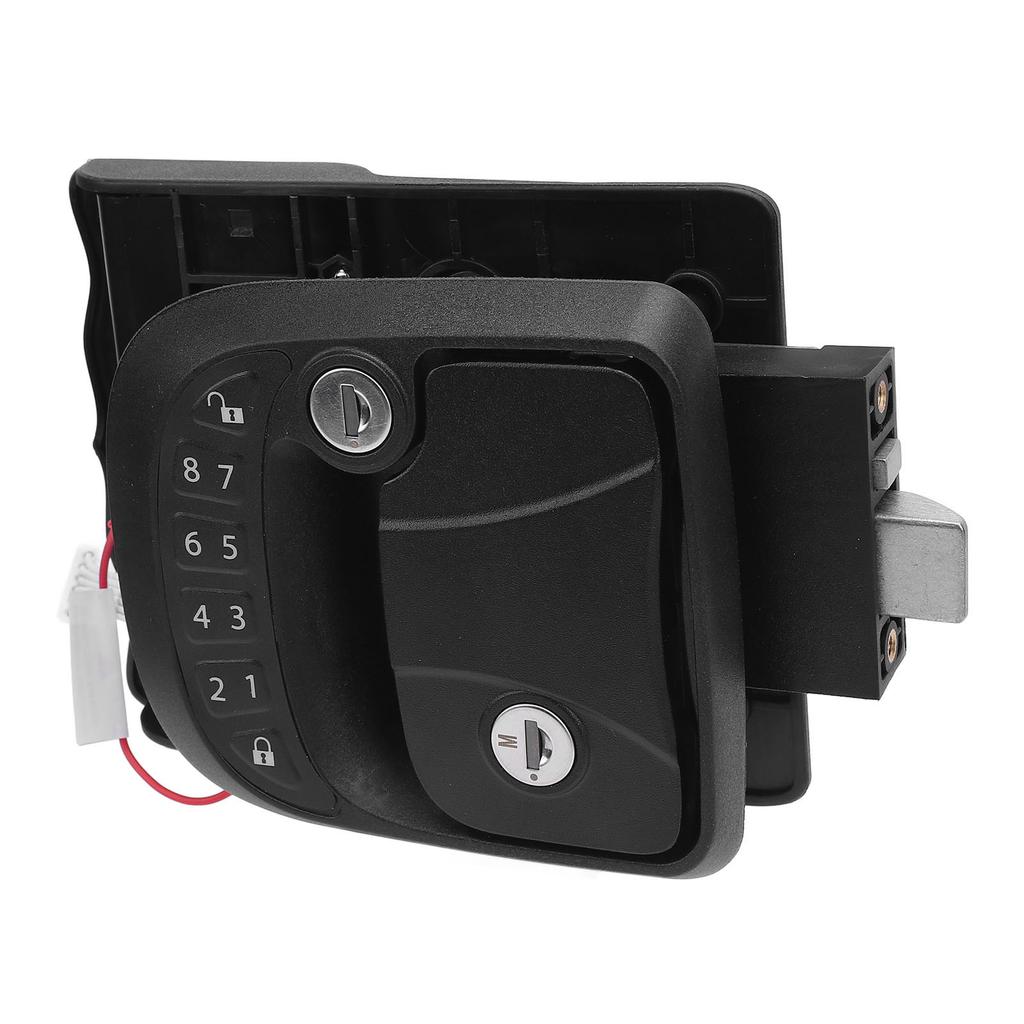 RV Door Lock Latch Keyless Entry Remote Control Keypad Zinc Alloy Trailer Door Latch for Trailers Motorhomes Left Side