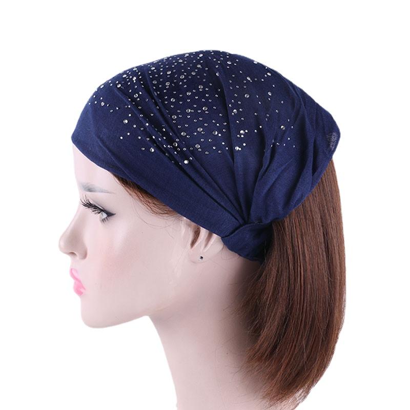 Fix Rhinestone Hair Bands Wide Elastic Hair Bands Wide Stretch Women Headbands Headpiece Headwrap Turban Headwear