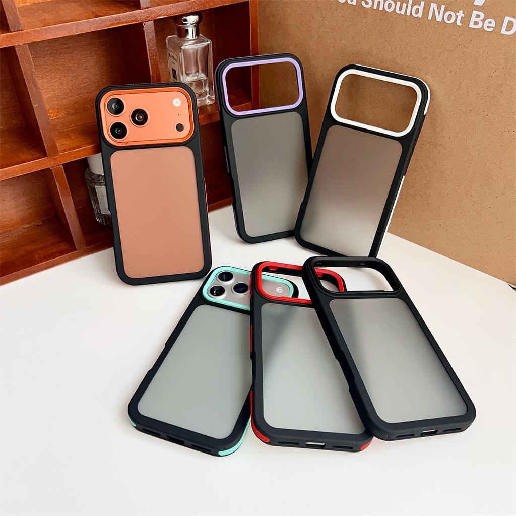 Translucent Frosted Full Soft Frame Phone Case for Apple IPhone 17 Air 16 15 14 13 12 11 Pro Max Non-Slip Protective Cover
