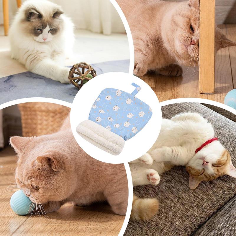 Cat Bed Cave Sleeping Bag Kitten Warming Pad Sack Bag Windproof Cat Sack Plush Puppy Cave Cushion for Cats Dogs Puppy Pets