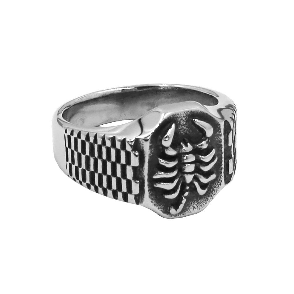 Classic Scorpion Ring Stainless Steel Vintage Watch Shape Scorpion Pattern Male Ring SWR1037