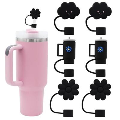 5/6Pcs Cute Silicone Straw Covers Cap 10mm Dustproof Plug Creative Spill Proof Stopper Set