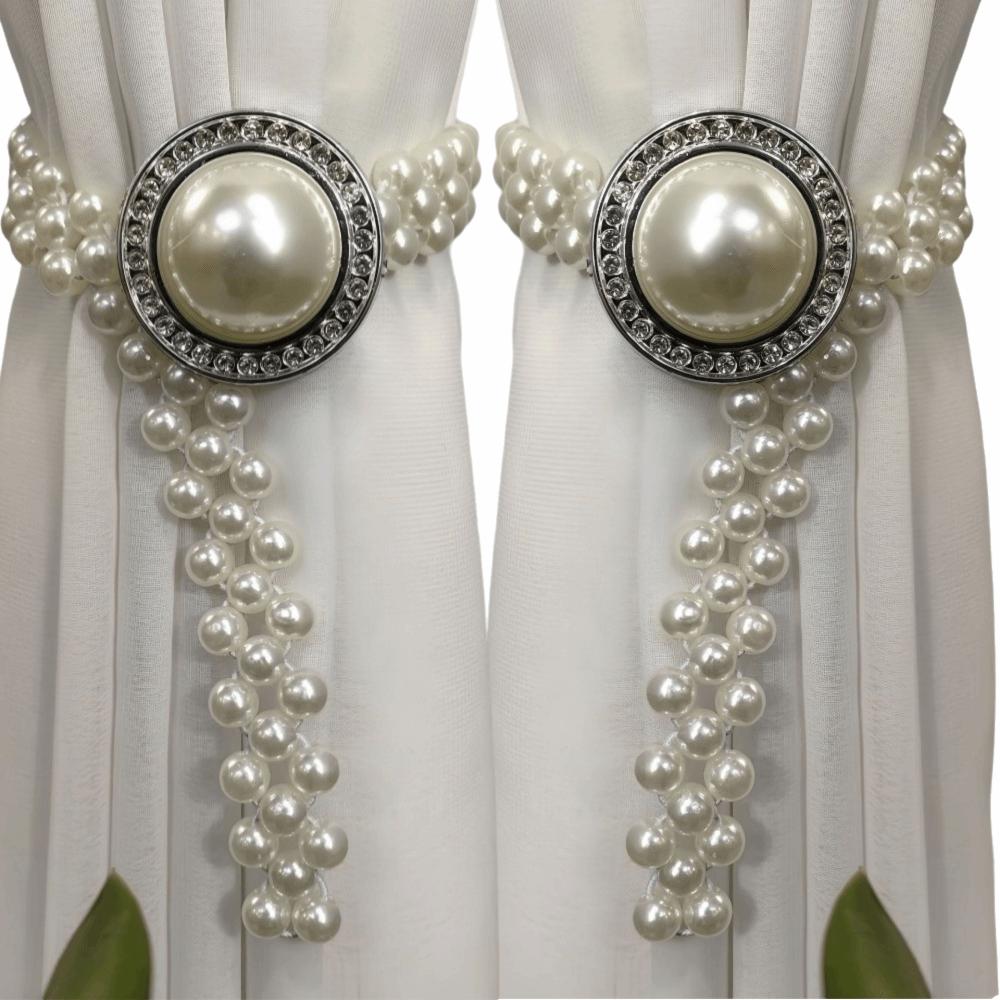 Creative Imitation Pearl Curtain Ties Butterfly Clips Window Curtain Tie Belts Shower Curtains