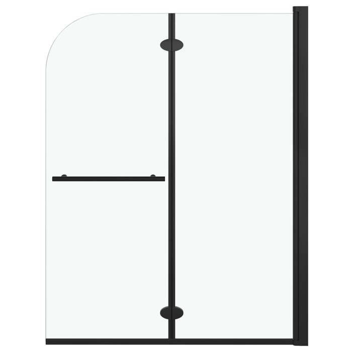 Paroi de douche - Noir - 2 panneaux - 95 x 140 cm - Verre de sécurité - Design pliant