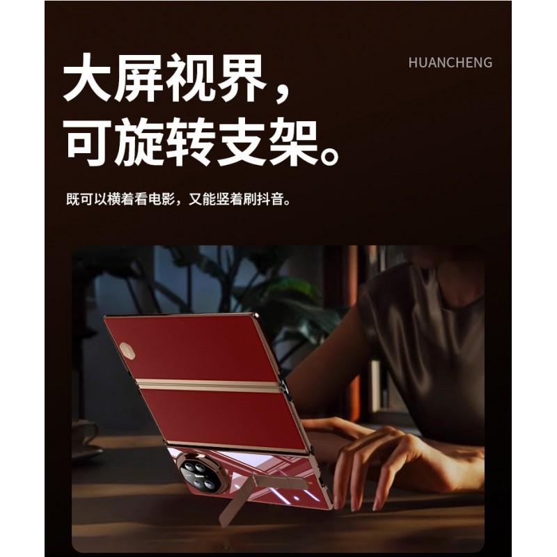 Matext Phone Case With Stand Flip Cover Transparent Edge Full Protection Shockproof PC Leather Hybrid Mate XT