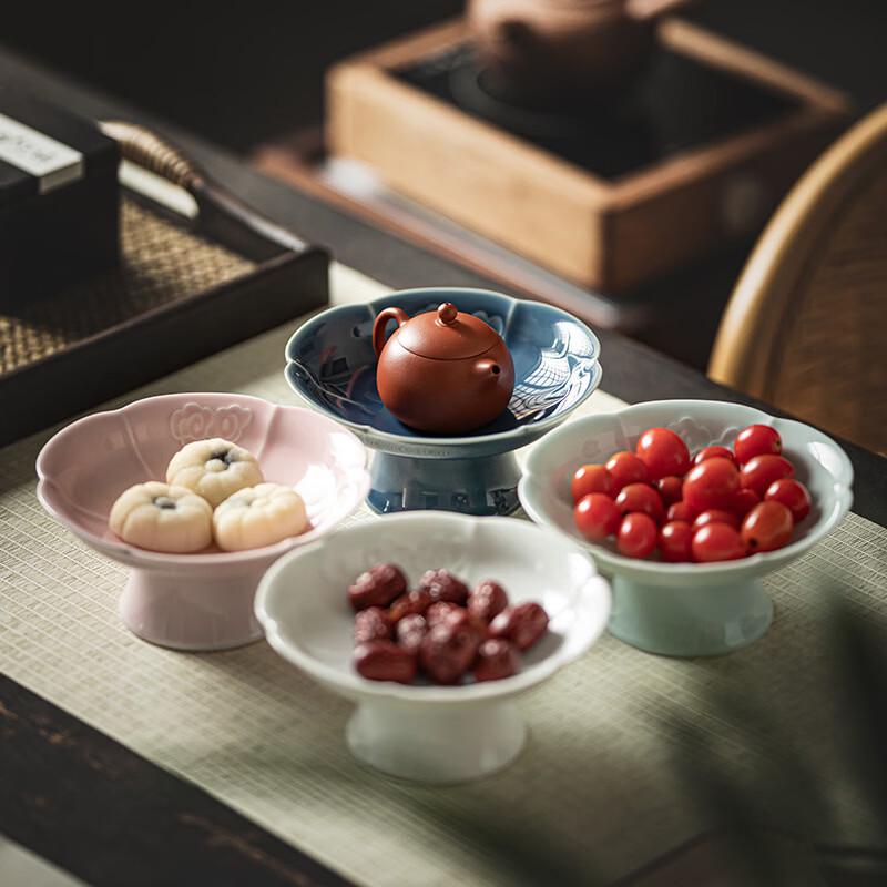 Chinese Zen Ceramic High-Foot Fruit & Snack Plate