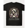 Men'S Alexa Bliss Queen of the Damned Gothic Wrestling T-Shirt - Heavyweight 223gsm Black Tee with White Skull & Alexa Bliss Lettering, Inspired Fan