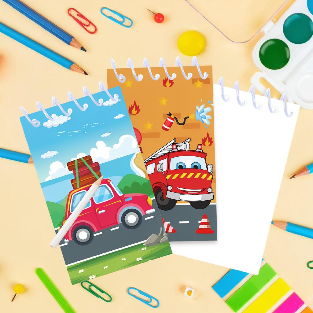 8 ks 10x6cm Mini spirálový zápisník do vozidla Školní potřeby Auto Nákladní auto Autobus Poznámkový blok Odměny do třídy Výplně do dárkových tašek