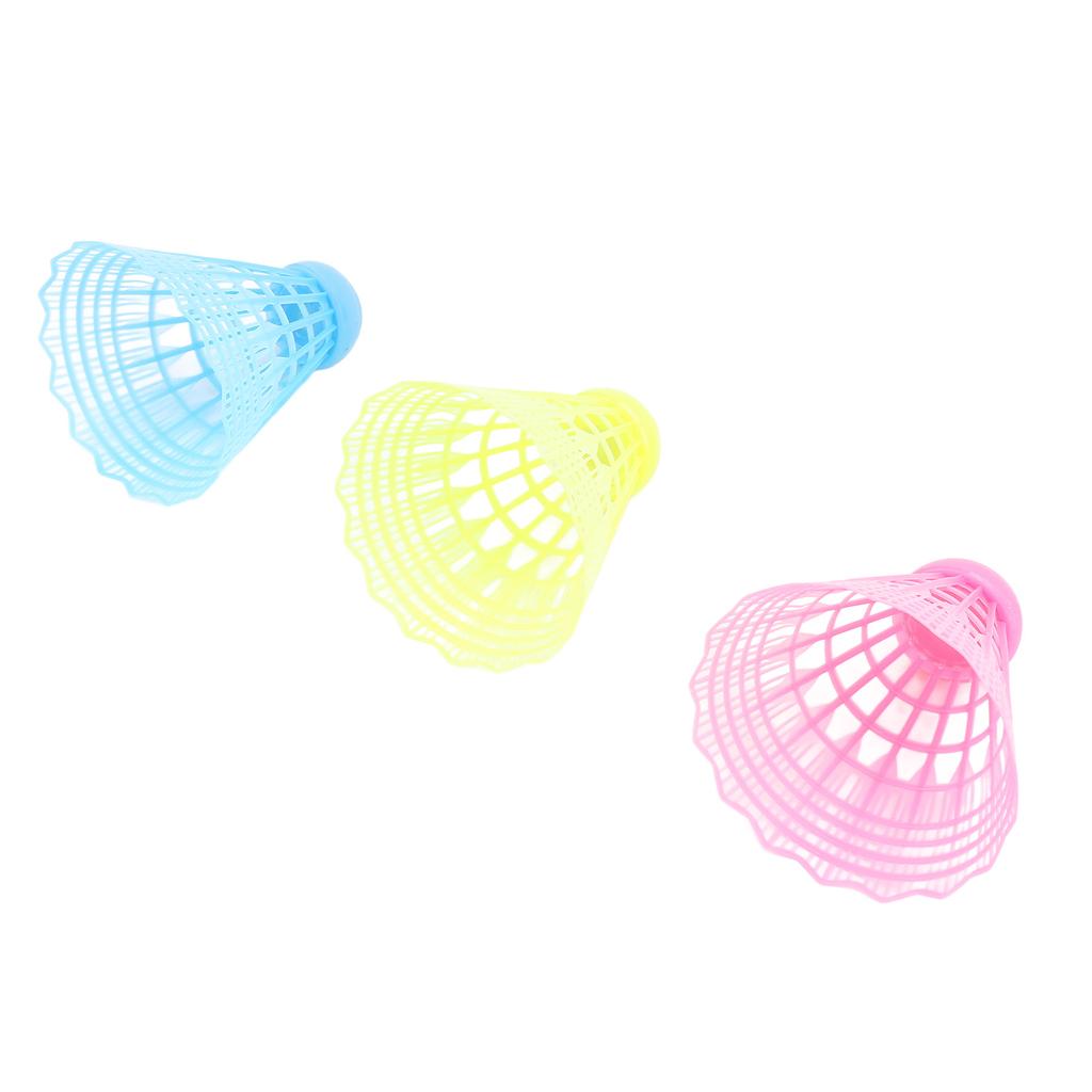 3Pcs LED Badminton Shuttlecocks Blue Yellow Pink Nylon Lighting Glow in The Dark Night Badminton
