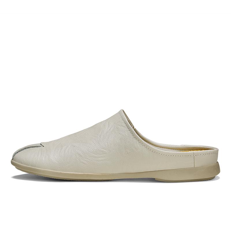 Luxus Designer Halbschuhe für Herren Leder Backless Loafers Slipper Herren Semi-Drag Freizeitschuhe Atmungsaktive Sommer Slip-On Flats