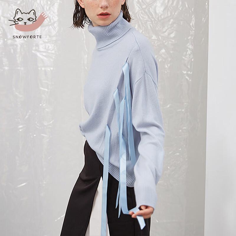 Women's Cashmere Blend High-Neck Loose Fit Sweater