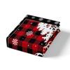 Red Plaid Elk Three-Piece Quilt Cover 3D Digital Printing Bedding Set Bed Cover