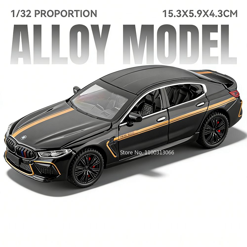 1:32 Scale Alloy Diecast M8 SU7 Toy Cars Models Wheel Pull Back Miniature Vehicles Simulated Interior Car Boys Educational Toys