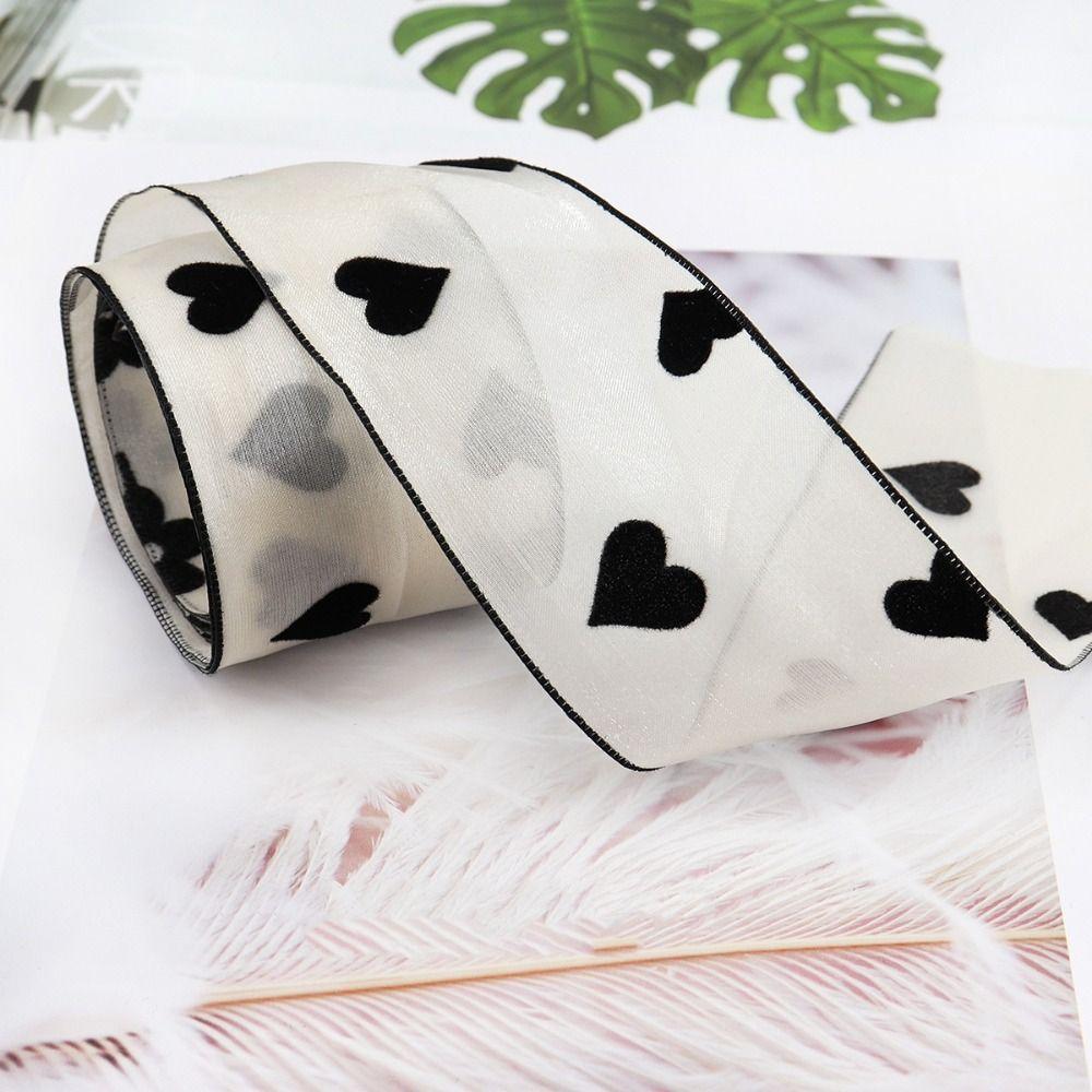 Polyester Love Printed Ribbon 10 Yard Soft Silk Ribbon Retro Elegant DlY Ribbon DIY Making