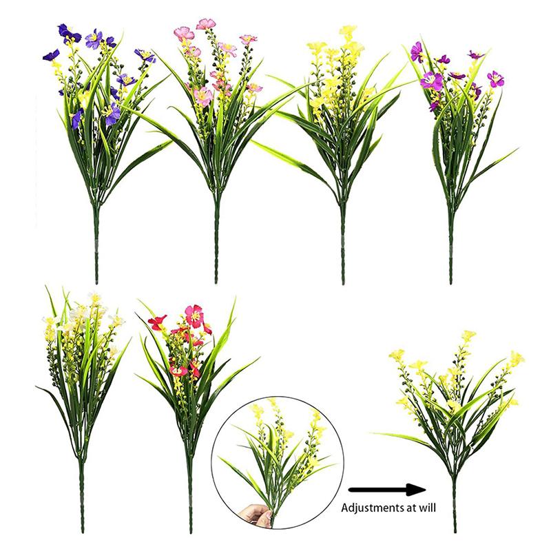 1pc Outdoor Artificial Flowers UV Resistant Fake Plant for Garden Yard Wedding Decor Spring Summer Shrub Plastic Flowers