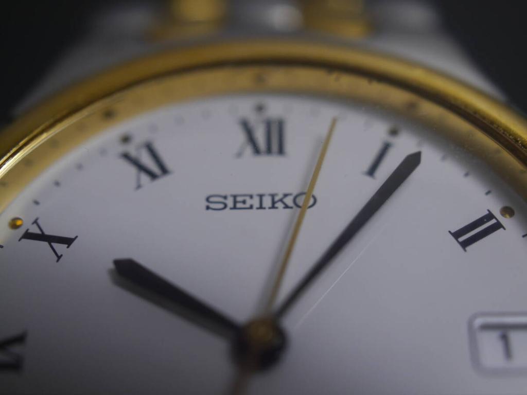 SEIKO quartz date sapphire model working condition 3-hand watch, strap, crystal, 7N42-F080, men's watch, (ab735).