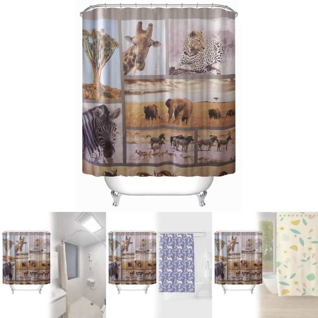Peva Sprchový závěs Zvířecí vzor Vodotěsný Dělič do koupelny Pro domácí dekoraci