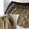 Women's Patchwork Diamond-Quilted Thermal Pants Winter Solid-Color Loose-Fit Windproof Harem Pants