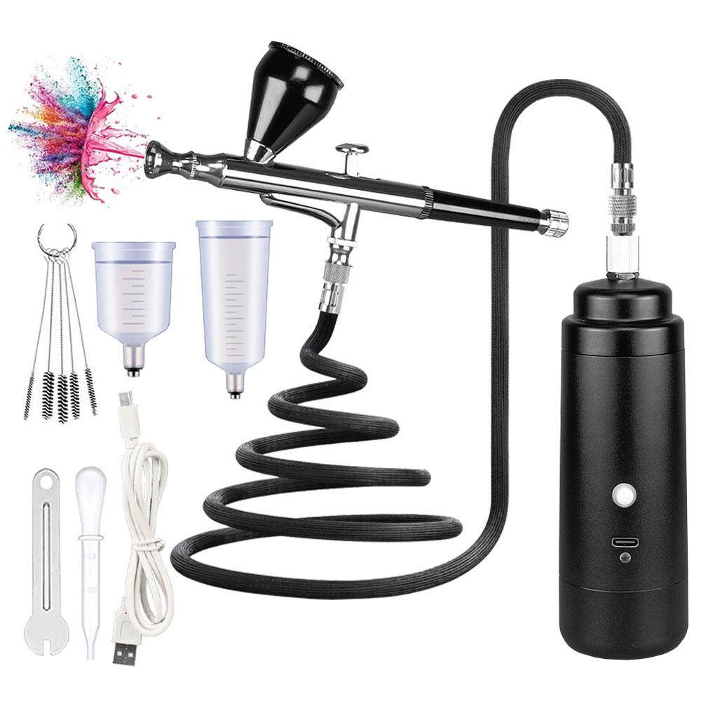 Multifunctional Airbrush Set with Acrylic Paint Spray Gun and Industrial Grade Air Pump for Model Coloring