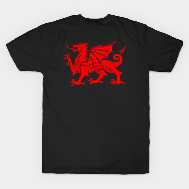 Men Black Print T-shirt Wrexham Dragons - Dk No-Cut Transfer Paper Print Cotton Tshirt XL