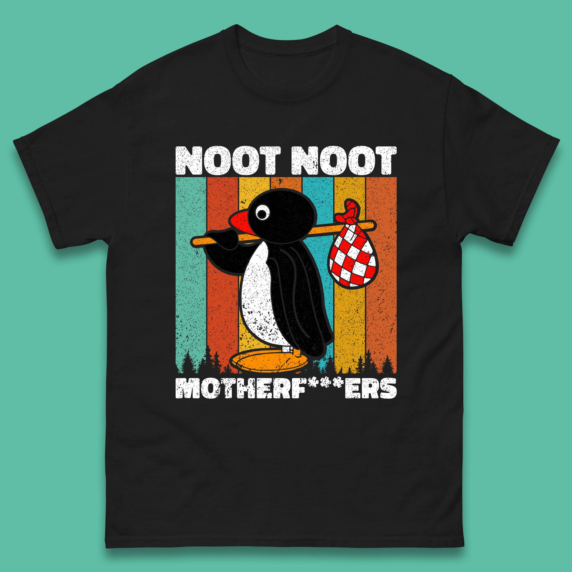 

Noot Noot Pingu Madafakas Motherfcukers Funny Meme Vintage Retro Cartoon Anime Manga Mens Tee Top S