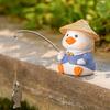 Creative Aquarium Decoration: Cute Animal Fishing Ornaments with Waterfall Rockery for Fish Ponds