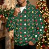 Men's Casual Quarter-Zip Stand Collar Sweatshirt with Christmas Print, Holiday Pullover