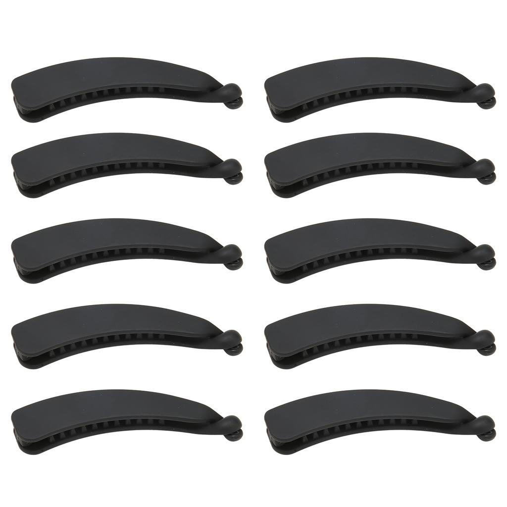 10PCS Black Banana Hair Clip Safe Elegant Sweet Fashionable Flexible Ponytail Holder for Hair