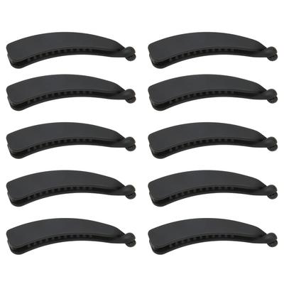 10 PCS Pince à Cheveux Banane Noire Sûre Élégante Douce Tendance Flexible Porte-Queue de Cheval pour Cheveux