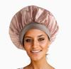 Shower Wide Brim Elastic Satin Hair Care Cap - Women's Sleep, Salon, and Shower Use