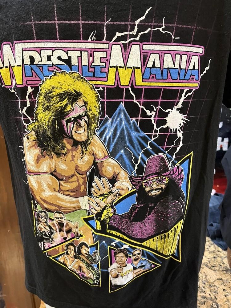 WWE Wrestlemania Mens T Shirt Ultimate Warrior Macho Man WWF Size Small Unisex T-Shirt XXXXL
