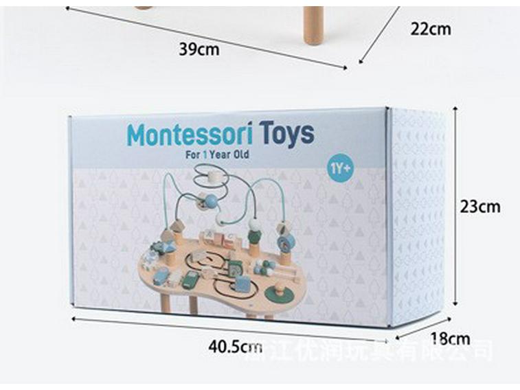 Wooden Busy Board: Multifunctional Activity Table for Toddlers, Bead Maze & Early Education Toy