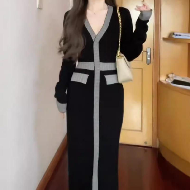 Knitted Dress Temperament Celebrity High-end Muse Fan High-end Formal Settings Skirt Women's Autumn New