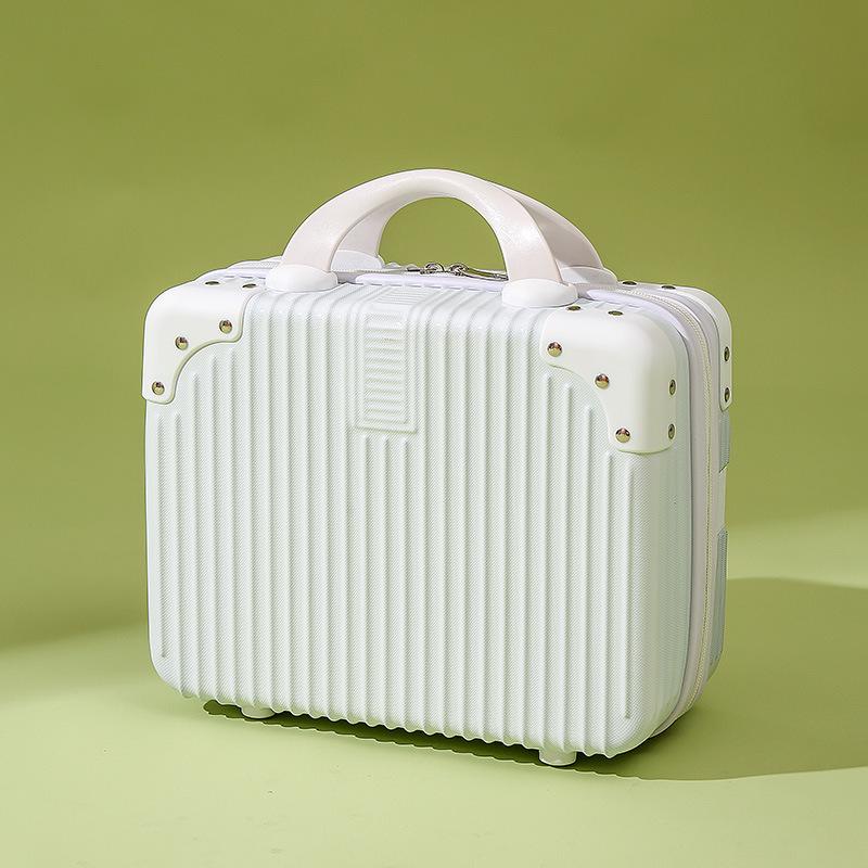 Personalized 14" Mini Makeup Suitcase: Ultra-Light Handbag with Small Gift Box and Password Lock.