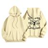 Women's Printed Round Neck Pullover Sweatshirt Hooded Drawstring Sweatshirt Top