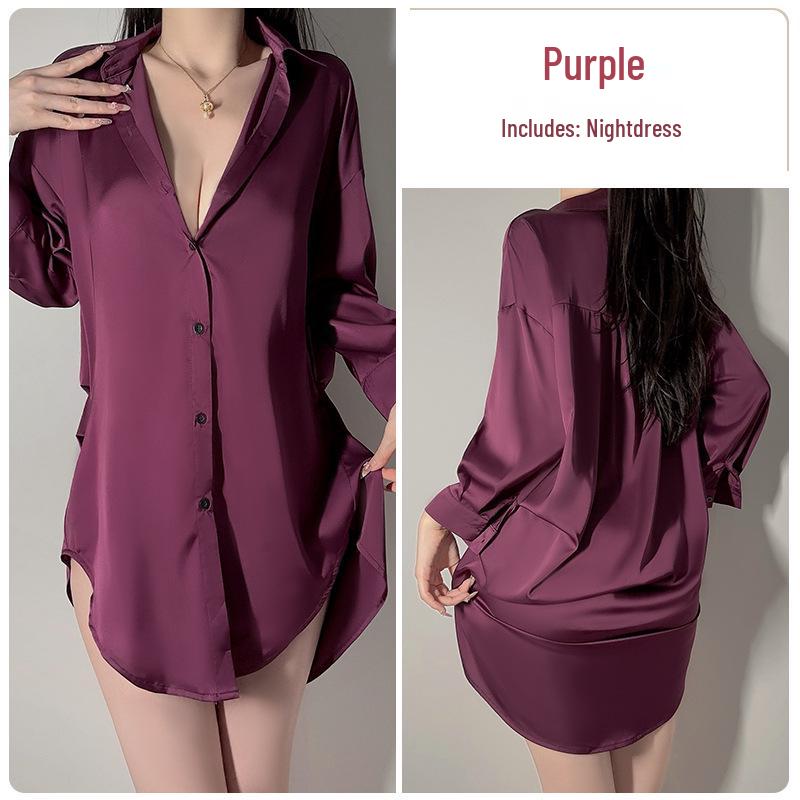 Sexy Solid Color Loose Fit Pajama Set - Plus Size Comfortable Homewear