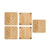 5 Pcs Bamboo Hot Pad Table Mat Bamboo Trivet Pot Mat Heat Resistance for Hot Dishes Pot Bowl Teapot Quadrate 15CM
