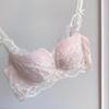 Japanese Sexy Lace Lingerie Set: Wireless Bra for Small Bust, with Beautiful Back Design and Panties.