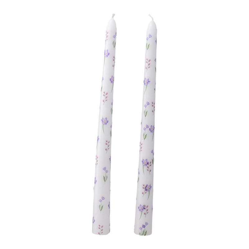 

2 шт./кор. Печатная длинная стержневая свеча, элегантная длинная свеча во французском стиле, ароматизированные свечи для ужина при свечах 25 см