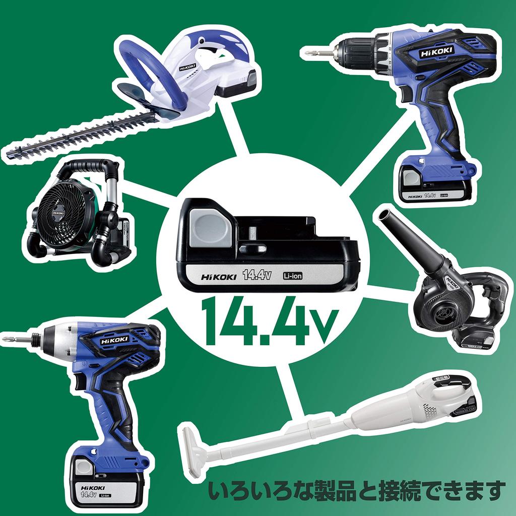 HiKOKI Cordless Hot Cold AC Car Power AC Adapter USB Car and Power Supply Sold UL1810DA & Holder, Green, Lithium-ion Battery, Power, Compatible,