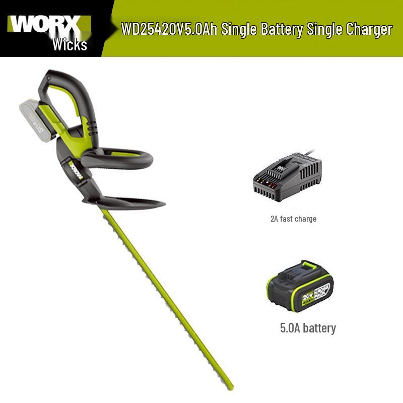 Wickes Cordless Electric Hedge Trimmer with Lithium Battery - Multifunctional Small Pruning Shears (Model WD254)