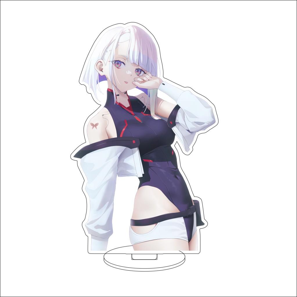 16CM Anime Cyberpunk Cosplay Acryl-Ständer Ornamente David Martinez Rebecca Figur Ständer Halloween Geschenke