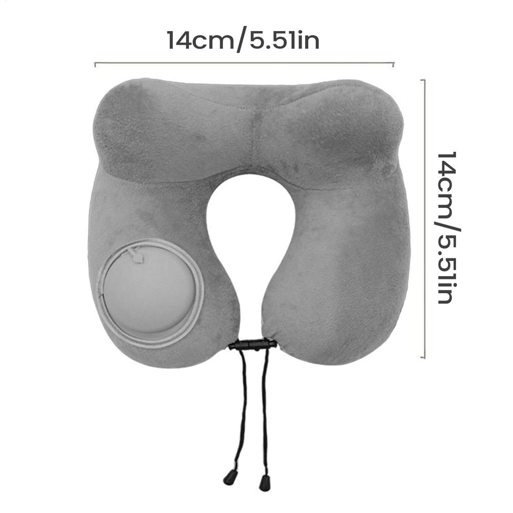 Travel Neck Pillow Inflatable U Shape Neck Support Pillow Plush Sleeper for Travel Sleeping Napping Bedroom Airplane Office