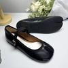 Fashion IPPEUM Black Shoes Split Toe Ballet Flats Women Plus Size 44 Mary Janes Buckle Ballerinas Zapatos Mujer