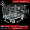 Folding Wire Mesh Storage Cage with Wheels