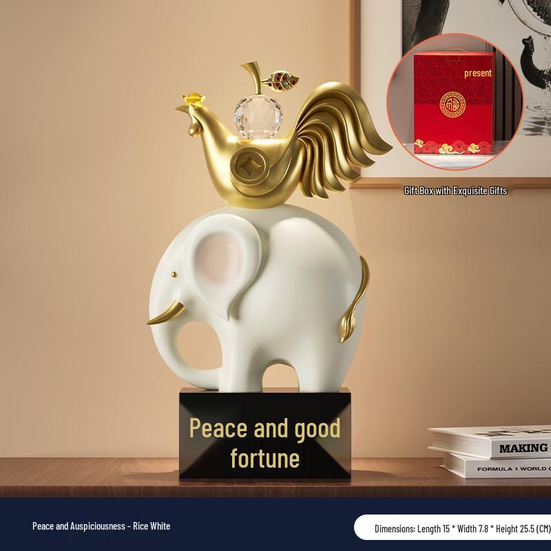 Zodiac Elephant Wine Cabinet Ornament: Elegant Decor for Home and Office