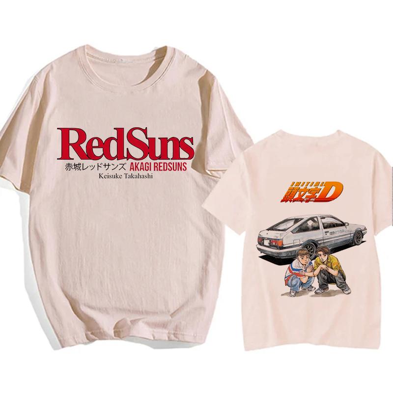 Japonské anime Initial D EU velikost tričko Redsuns kreslené gotické topy AE86 vtipné Harajuku manga tričko pánské grafické tričko mužské