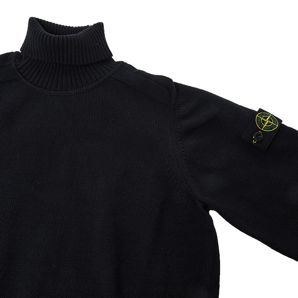 STONE ISLAND Свитер Однотонный Теплый Высокий Воротник Детский свитер Синий 7516504A2-V0020